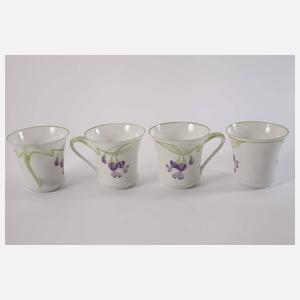 Nymphenburg elf Serviceteile Veilchendekor