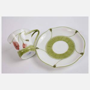 Nymphenburg Mokkatasse Mohnblumendekor