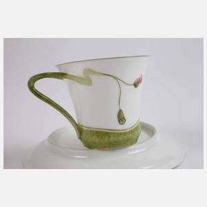 Nymphenburg Mokkatasse Mohnblumendekor