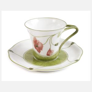 Nymphenburg Mokkatasse Mohnblumendekor