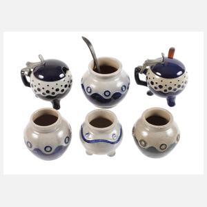 Sechs Senftöpfe Richard Riemerschmid