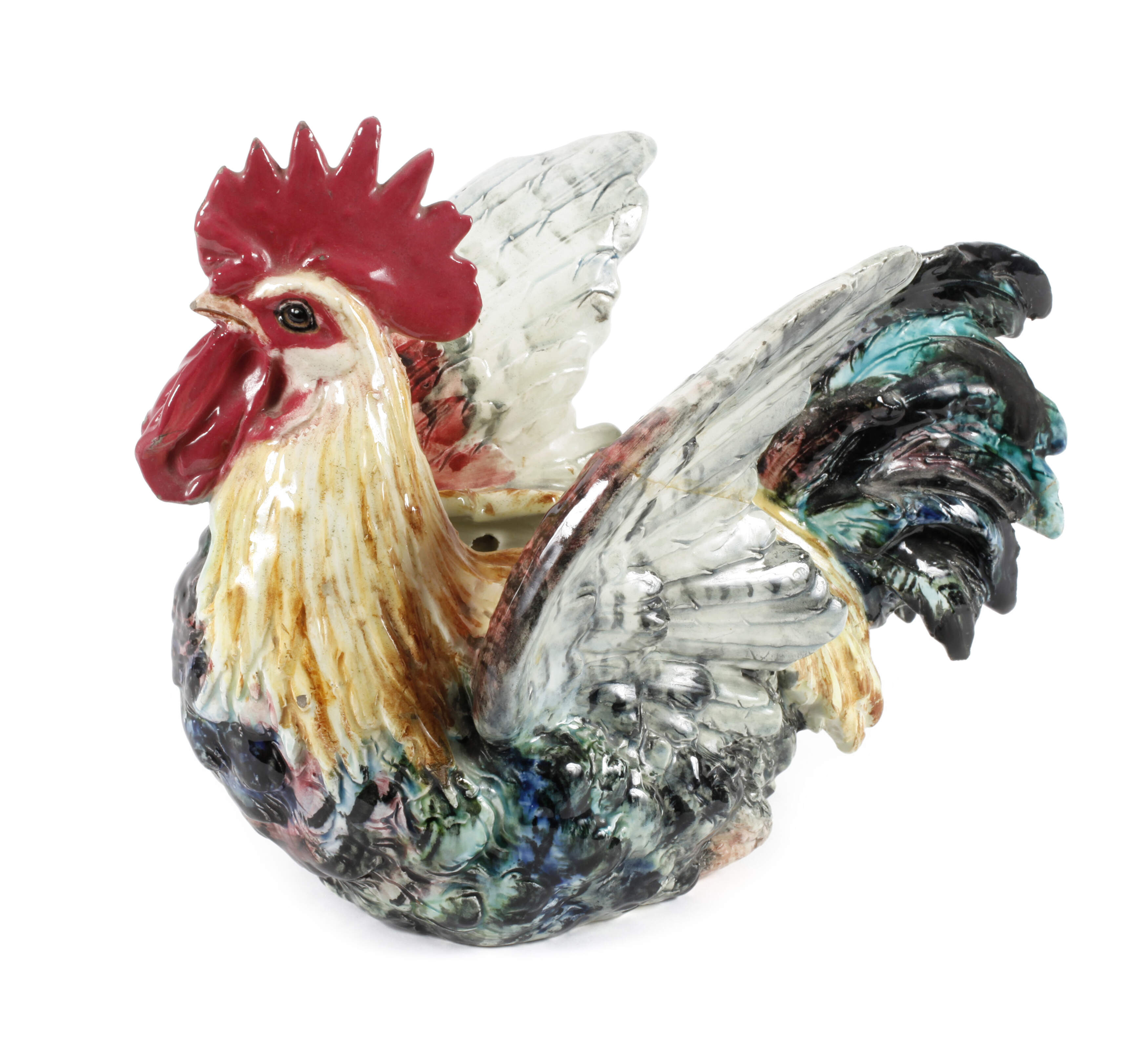 Delphin Massier Jardiniere als Hahn