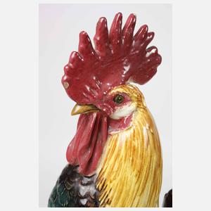 Delphin Massier übergroße Hahnenplastik