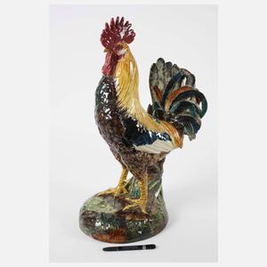 Delphin Massier übergroße Hahnenplastik