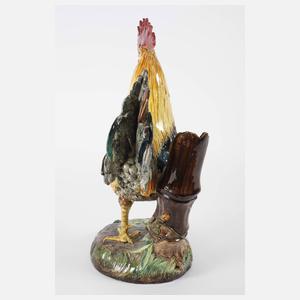 Delphin Massier übergroße Hahnenplastik