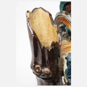 Delphin Massier übergroße Hahnenplastik