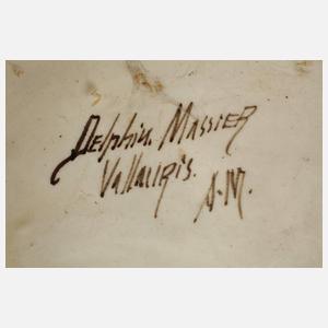 Delphin Massier übergroße Hahnenplastik