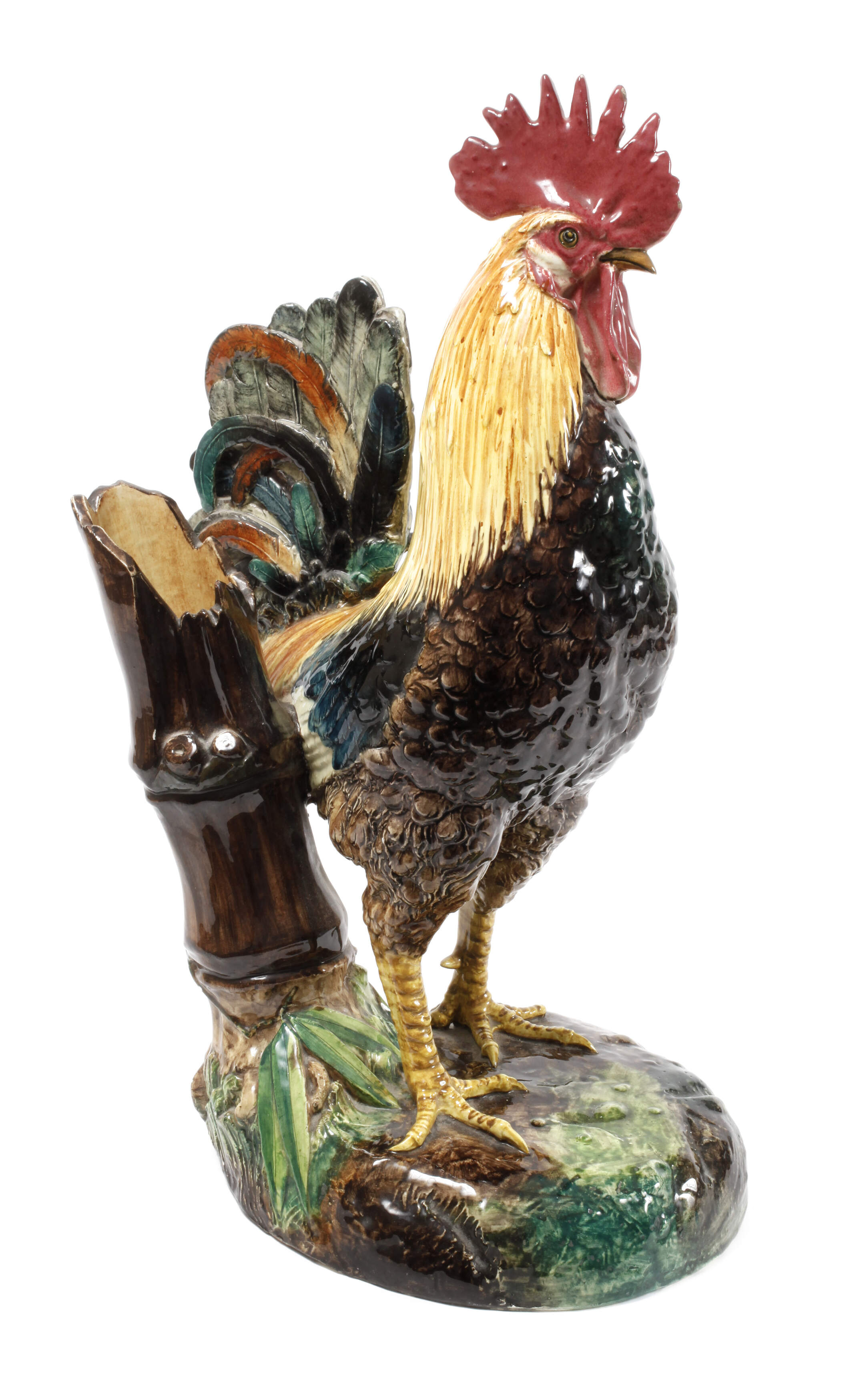 Delphin Massier übergroße Hahnenplastik