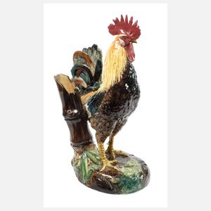 Delphin Massier übergroße Hahnenplastik