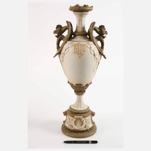 Royal Dux Paar große Prunkvasen mit Drachenhenkel