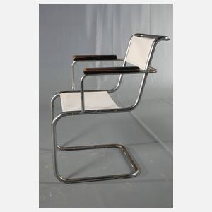 Paar Freischwinger Stahlrohr