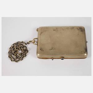 Silber Puderdose mit Spiegel