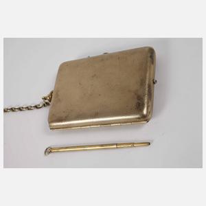 Silber Puderdose mit Spiegel