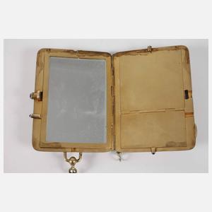 Silber Puderdose mit Spiegel