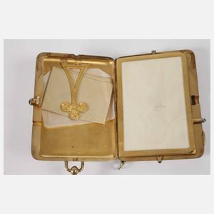 Silber Puderdose mit Spiegel