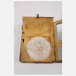 Silber Puderdose mit Spiegel