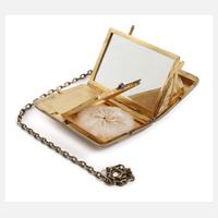 Silber Puderdose mit Spiegel111