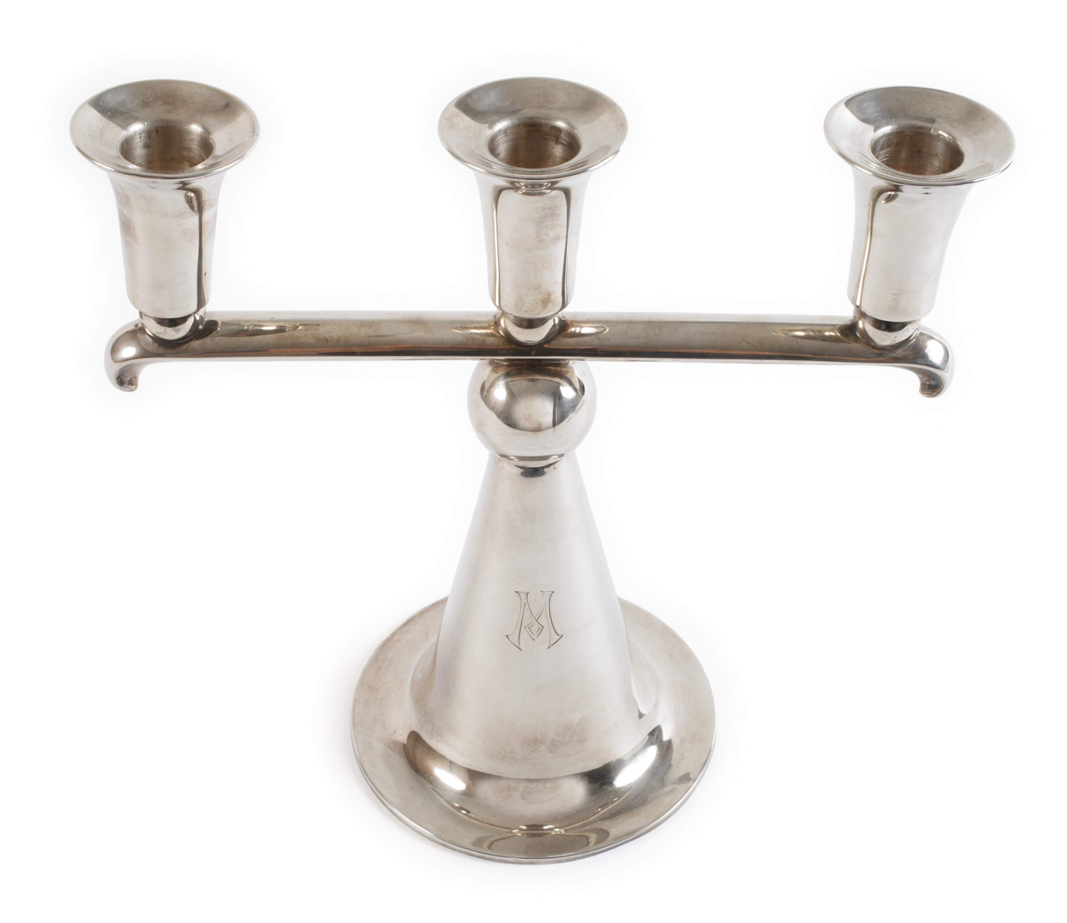 Silber dreiflammiger Kerzenleuchter