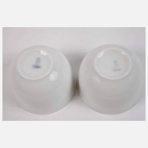 Paar Mokkatassen mit Porzellaneinsatz