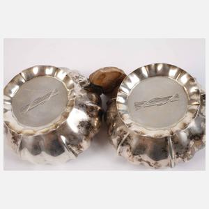 Paar Mokkatassen mit Porzellaneinsatz