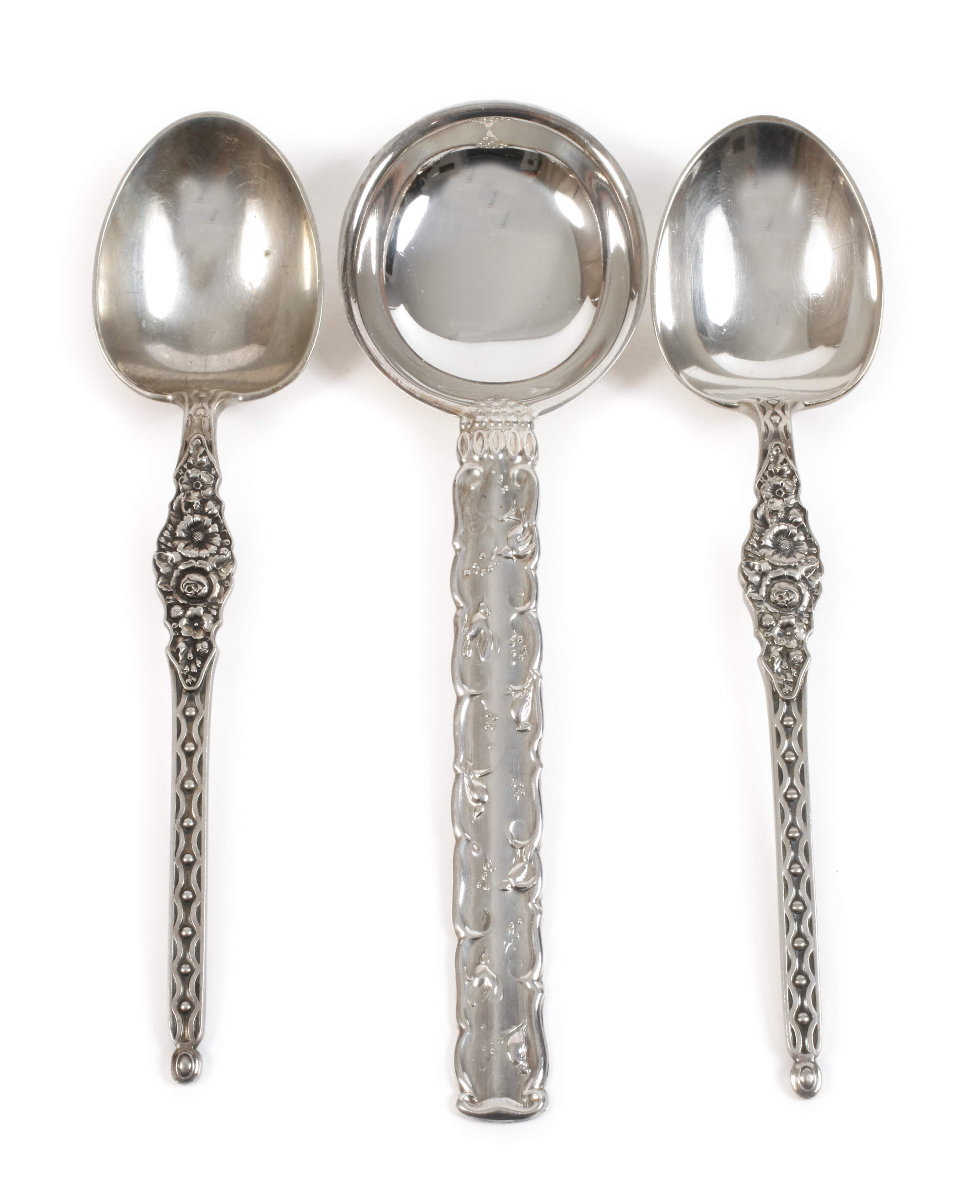 Silber drei Vorlegeteile Art déco