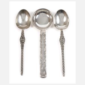 Silber drei Vorlegeteile Art déco