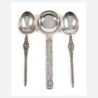 Silber drei Vorlegeteile Art déco111