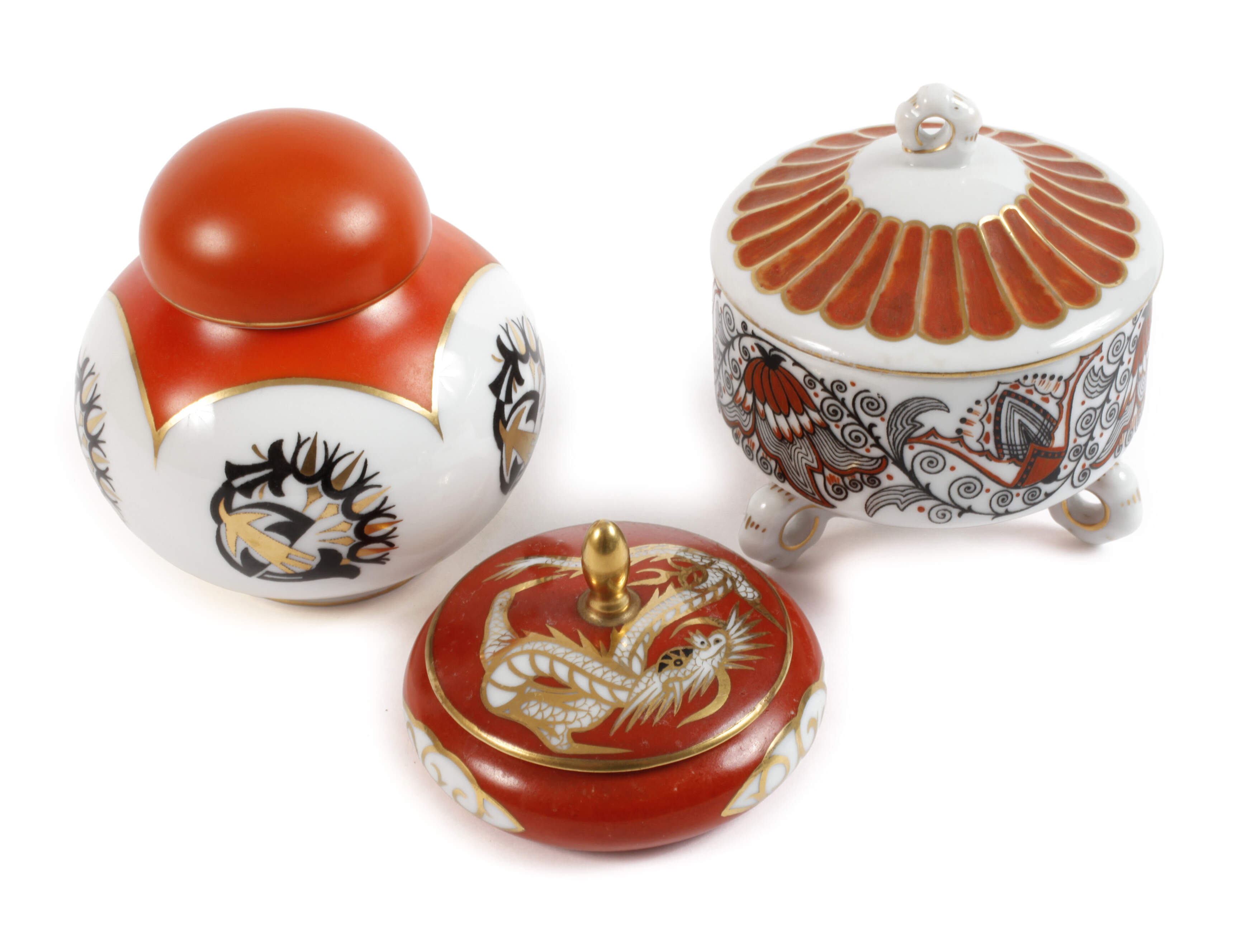 Fraureuth Konvolut Deckeldosen Art déco