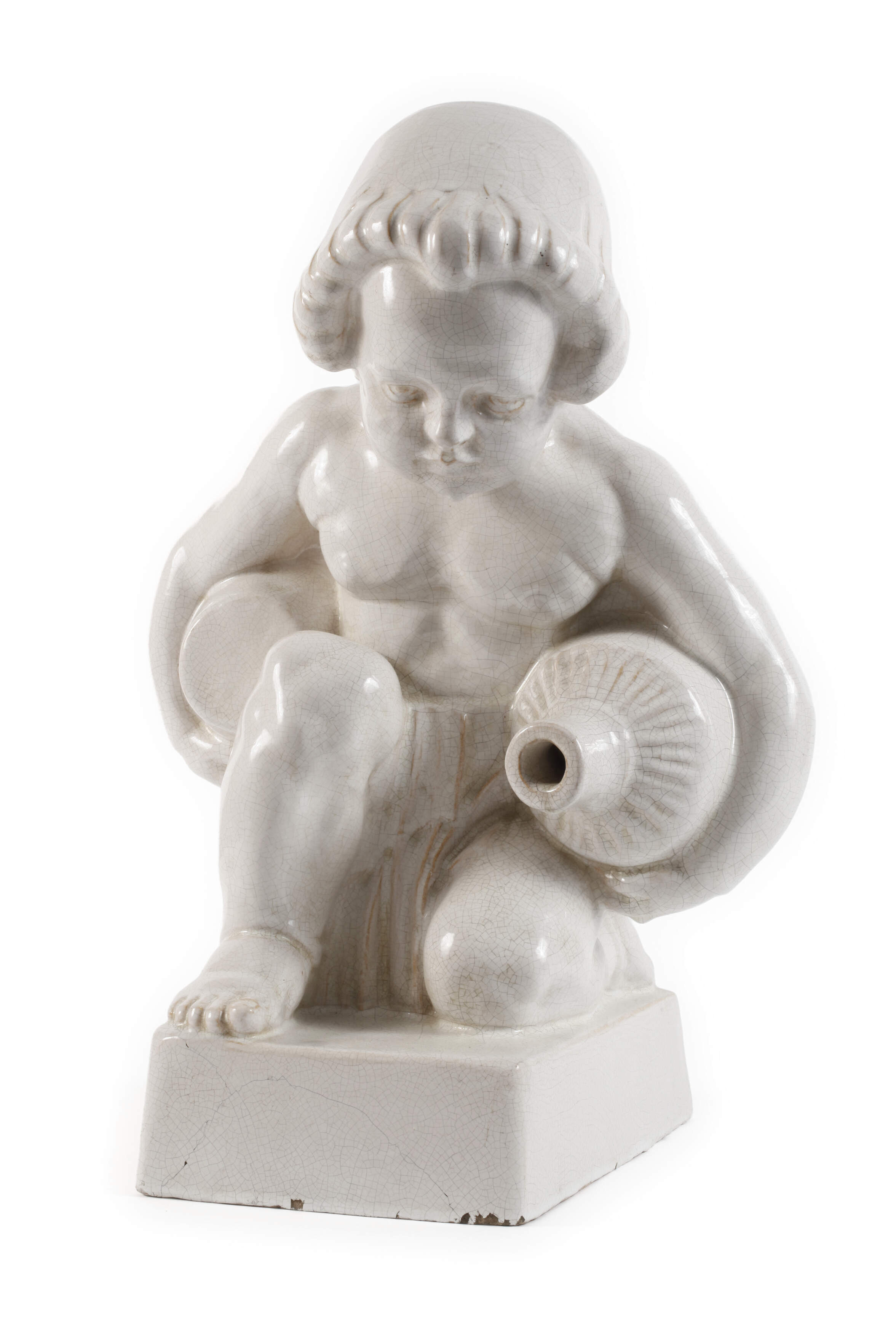 Gartenputto als Wasserspeier Art déco