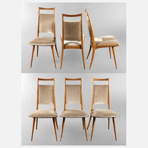 Ernst Martin Dettinger, sechs Esszimmerstühle