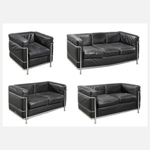 Große Ledersitzgruppe