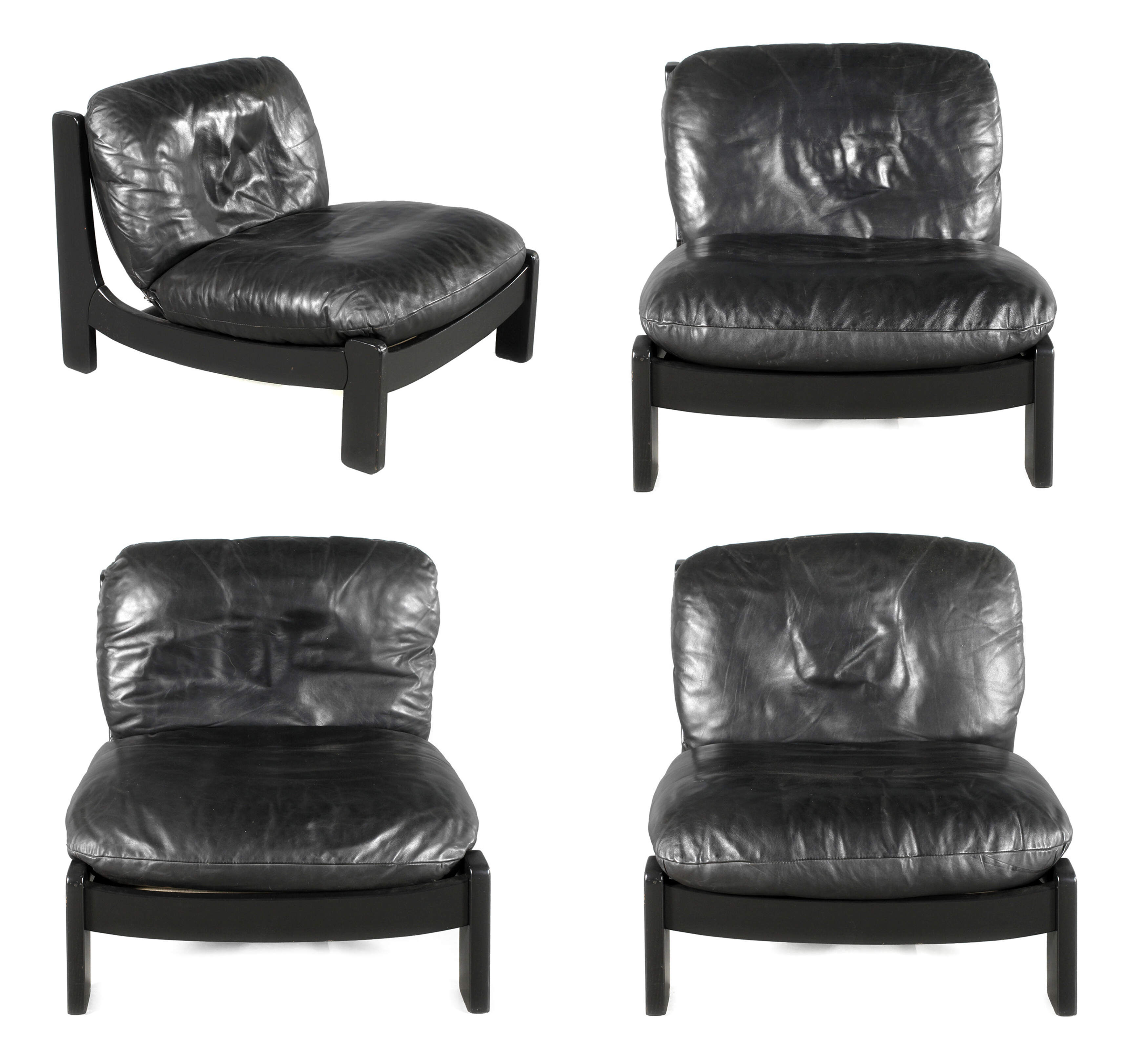 Carl Straub, vier Lounge Chairs