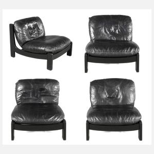 Carl Straub, vier Lounge Chairs