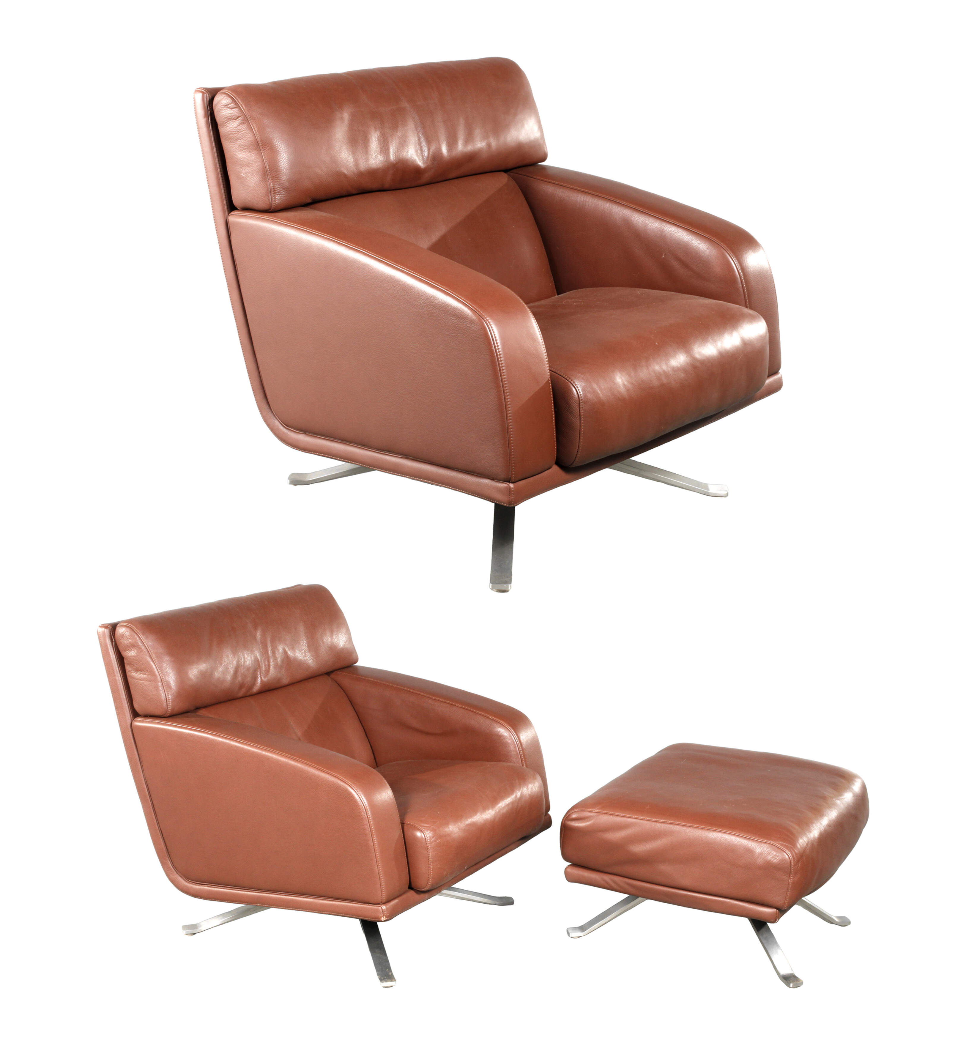 Rolf Benz, zwei Loungesessel und Ottomane