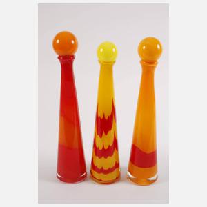 Berit Johansson, vier Kunstobjekte Studioglas