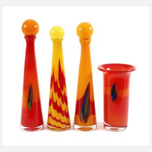 Berit Johansson, vier Kunstobjekte Studioglas