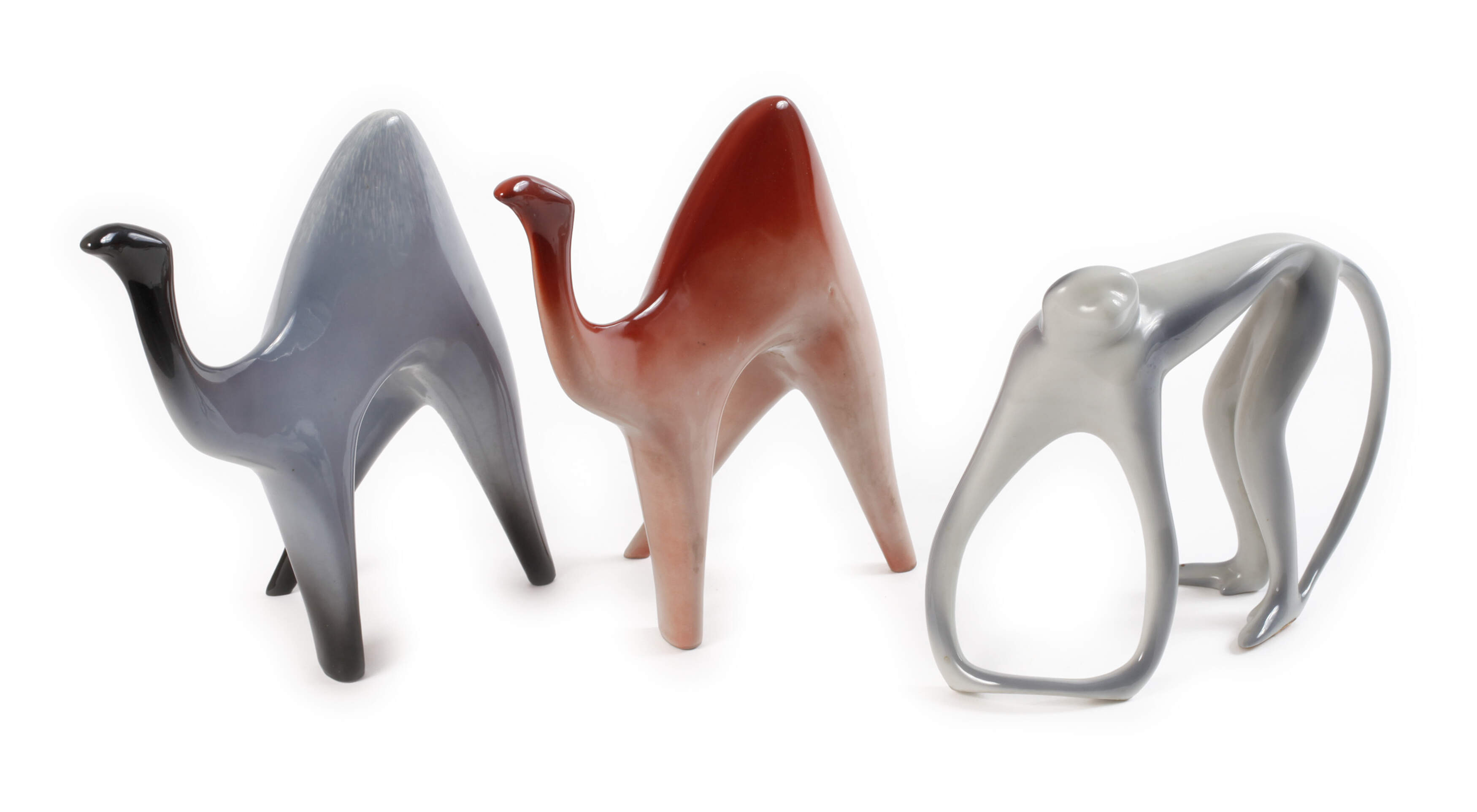 Cmielow Polen zwei Kamele und Affe