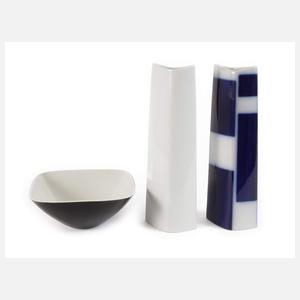 KPM Berlin Schale und zwei Vasen