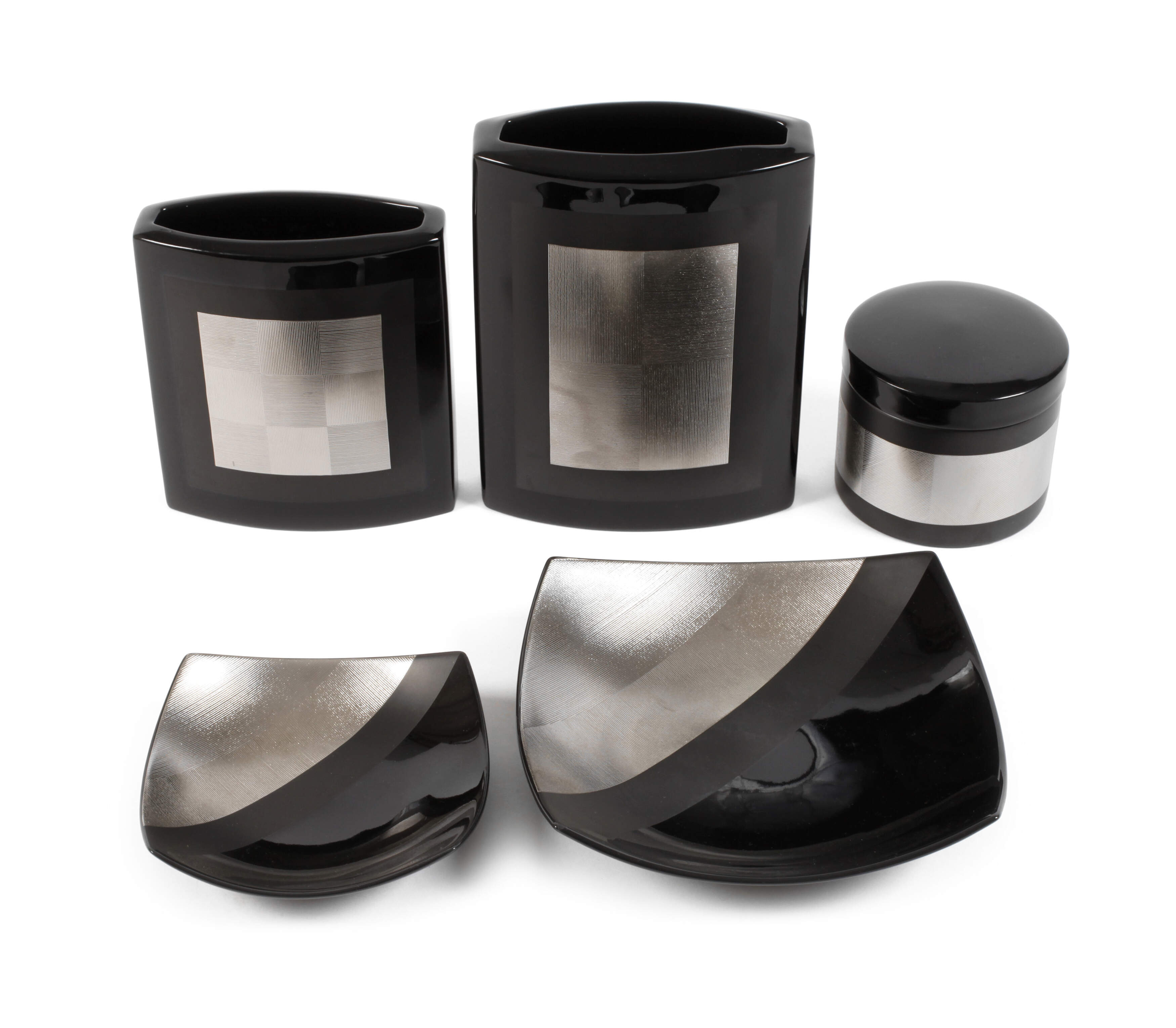 Rosenthal fünfteiliges Set "Porcelaine Noire"