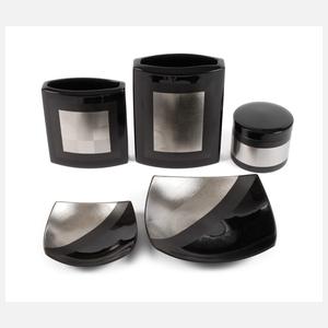 Rosenthal fünfteiliges Set "Porcelaine Noire"