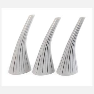 Rosenthal drei Enghalsvasen