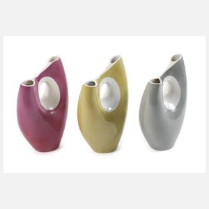 Rosenthal drei "Assymetrische Vasen"