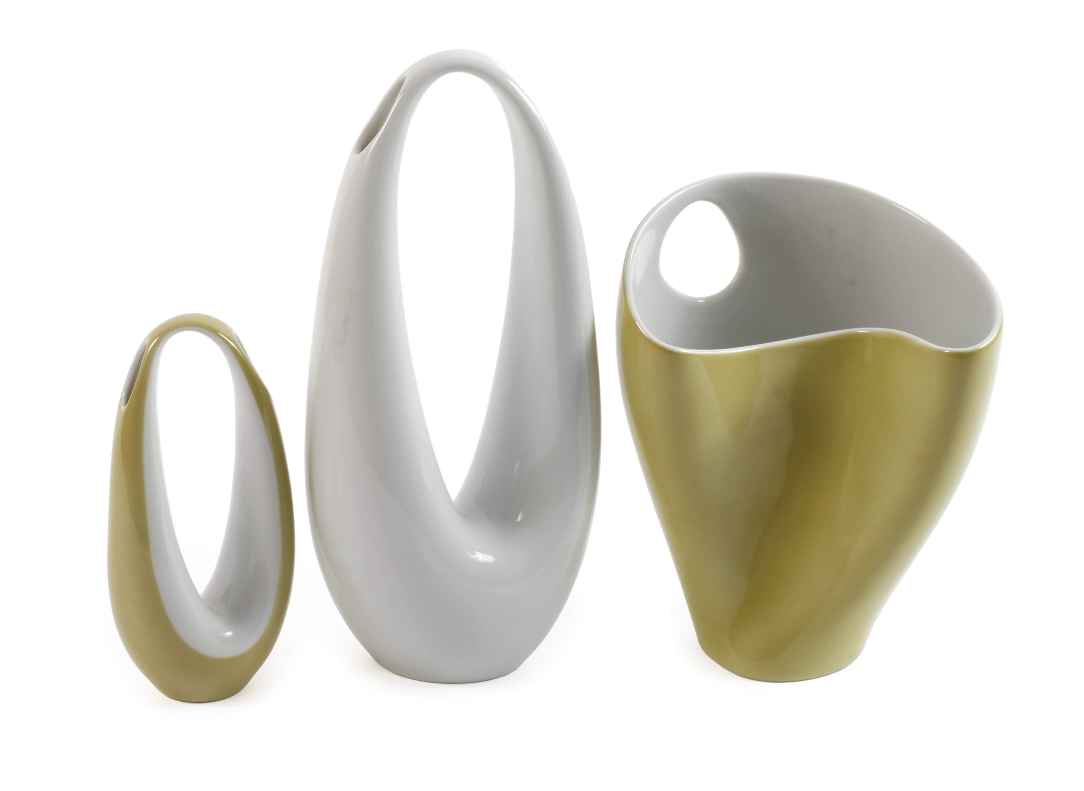 Rosenthal zwei "Kummetvasen" und "Palettenvase"