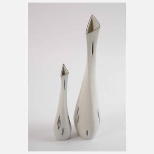 Sgrafo Modern acht Vasen Sgrafitto-Technik