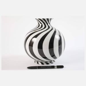 Augarten Wien Kugelvase Streifendekor