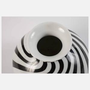 Augarten Wien Kugelvase Streifendekor