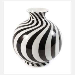Augarten Wien Kugelvase Streifendekor