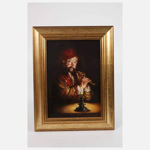 Bildplatte Flötenspieler bei Kerzenschein