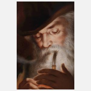 KPM Berlin Bildplatte "Pfeifenraucher"