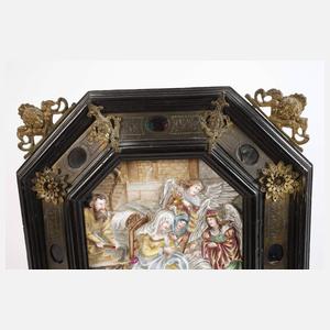 Capodimonte Bildtafel Heilige Familie mit Engeln